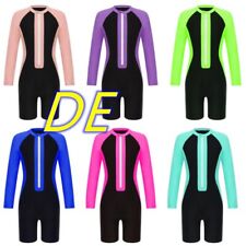 DE Kinder Mädchen Badeanzug Einteiler Bademode Kurzarm Schwimmanzug UV-Schutz 