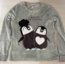 Pullover Damen Grau Pinguin Flauschig