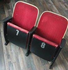 Orig. Kinostühle Kinosessel 60/70er Samt Massiv Metall Retro Vintage *Abholung*