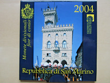San Marino KMS Coin Set 2004 9 Münzen mit 5 Euro Silbermünze im Blister Original