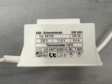 ABN Sicherheitstransformator  Typ 84/105 · 230 V ; 11,6 V; 105 VA; 8,4 A