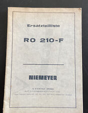 - Niemeyer Rotormäher RO 210 - F Ersatzteilliste