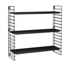 METALTEX 377603080 Bücherregal TOMADO mit 3 schwarzen Böden u. schwarzen Seit...