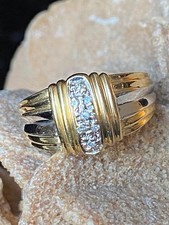 Ring Gold 585 14 K 7 kleine Diamanten Gr. 54, 4,05 Gramm