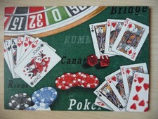 Deko HDF - Karten Poker Canasta Romme Skat Roulette Jeton Blatt Pik Dame Joker