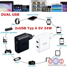 Tronic Dual 2 x USB Ladegerät 5V/24W Laden Akku Handy Telefon Netzteil Adapter