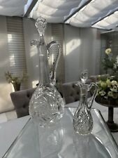 zwei Wunderschöne Kristall, Karaffen, 35 cm und 18,5 cm Höhe