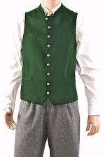 Trachten Herren Loden Weste Loser Gilet mit Stehkragen Ausseer Weste