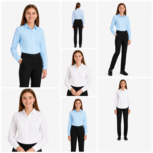 Mädchen schulbluse langarm - mädchen,