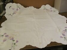 Weihnachten :  Decke weiß goldener Kerze + Sterne lila Blumen 80 x 80 cm