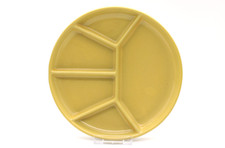 Gerz Fondueteller Partyteller Teller aus Keramik gelb Vintage Ø 20,5 cm