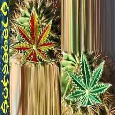 AUFNÄHER PATCH goa psy hippie elfen UV Ganja Hemp Rasta Reggae indien leaf  