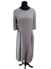 Georg Arend Kleid Abendkleid Gr. L beige Midi 3/4 Arme Cocktailkleid (WM)