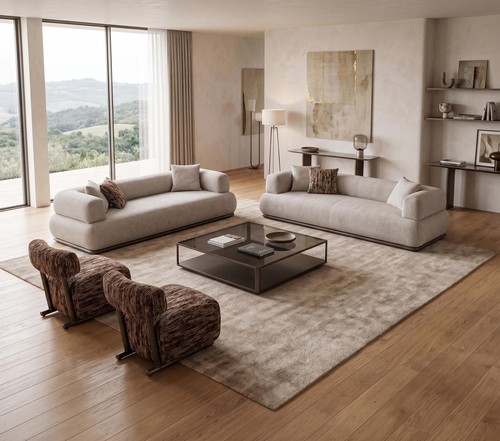 Elegantes beiges wohnzimmer - elegantes,