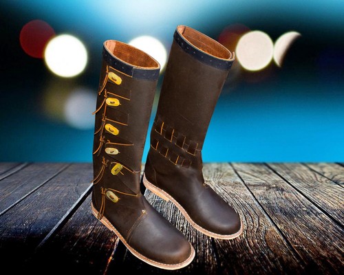 Leder lang stiefel - leder,
