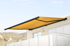 B-Ware Elektrische Kassettenmarkise H124, Markise 5x3m, Polyester gelb anthrazit