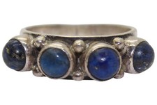 ? Alter 925er Silber Ring mit Lapislazuli - Vintage Unisex Schmuck - 4,92g