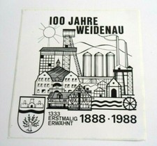 Souvenir-Aufkleber Weidenau 100 Jahre 1988 Siegen Wittgenstein NRW