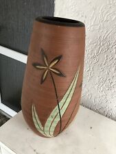 Vase Ton groß Handarbeit/ handbemalt