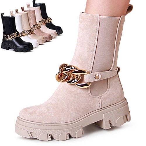 Damen plateau stiefeletten - plateau,