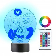 3D LED Lampe - Geschenk für Oma und Opa, personalisiert