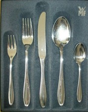 WMF INNSBRUCK CROMARGAN 5-TLG. MESSER, GABEL, LÖFFEL, KAFFEELÖFFEL, KUCHENGABEL