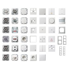 GIRA Schalter Steckdosen Dosen Rahmen Reinweiß glänzend Komponenten frei wählbar