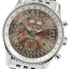 Breitling Navitimer Montbrillant Datora A21330 Auto Chronograph braunes Ziffe...