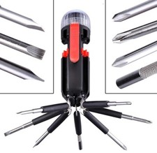 8 in 1 Multi Tool Schraubendreher Reparatur Set mit LED Taschenlampe NEU