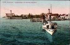 Ak Langenargen am Bodensee, Bodensee,  Schloss Montfort, Boot auf... - 4891706