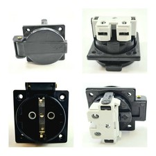 Schuko Einbausteckdose IP54 16A mit Klappdeckel | HWU | Anbausteckdose