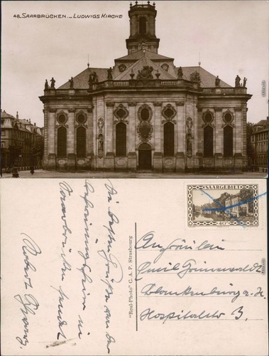 Ansichtskarte saarbrücken - ansichtskarte,