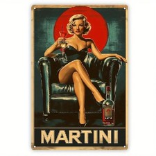 Blechschild Martini Pin-up