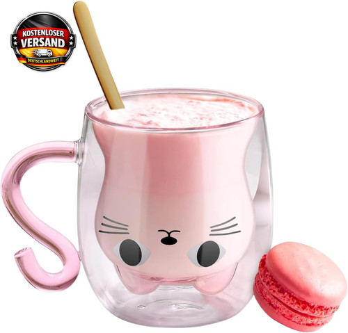Doppelwandige glas tasse 300ml - doppelwandige,