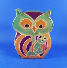 alte Vintage 18 cm Eule - Spardose mit Schliesser - FIGUR KULT retro