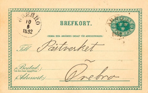 Schweden 1892 arboga - "arboga", u