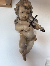 Barockengel mit Geige Holz