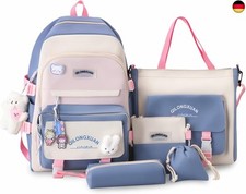 IvyH Schulranzen-Set 5-teilig, Schultasche Mädchen Rucksack Schule Teenager 
