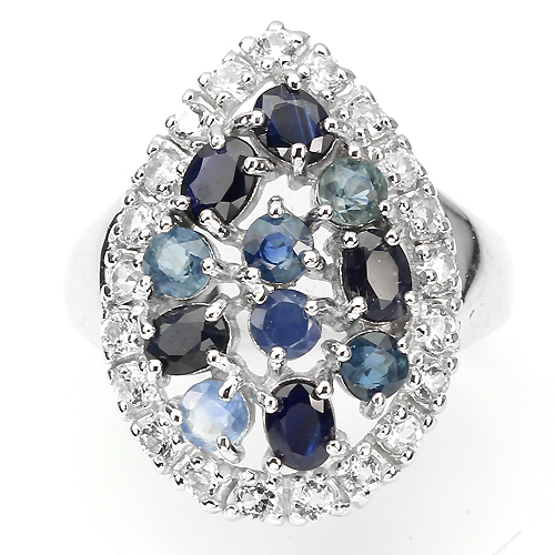 Saphir weißtopas ring 925 - weißtopas,