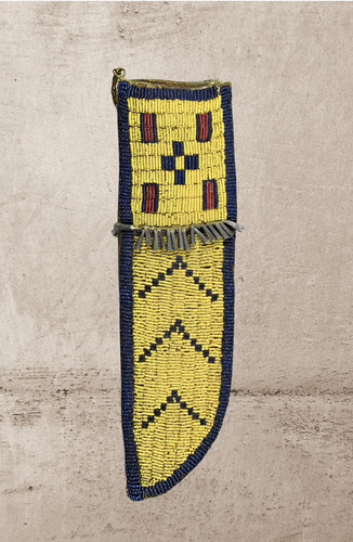 Leder fransen messerhülle - leder,