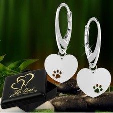 Herz Pfötchen Brisur Ohrringe