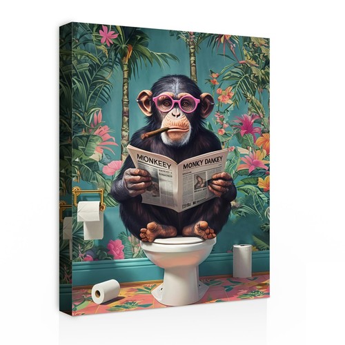 Badezimmer leinwandbild affe - badezimmer,