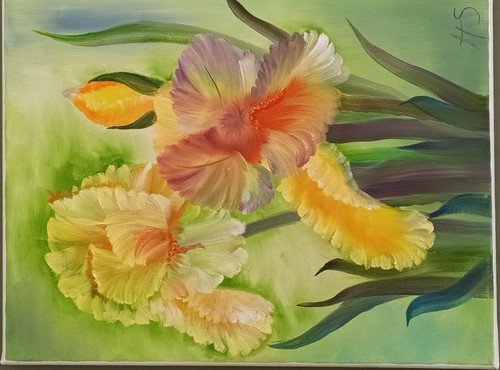 Original ölgemälde iris - original, "iris"