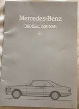 Prospekt Verkaufsbroschüre Mercedes 380 SEC 500 SEC ab 1979