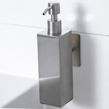 ELMOWO Seifenspender Edelstahl 220ml ohne Bohren Wantmontage Bad Küche silber