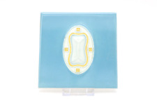 Jugendstil Keramik Fliese Kachel Kunst blau / gelb Vintage alt 15 x 15 cm