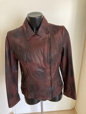 Bikerjacke, Leder, aubergine