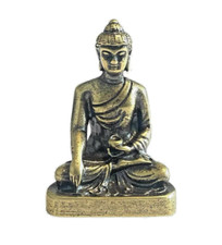 kleine Buddha Statue aus Messing, Sitzende Meditation Figur