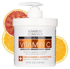 Advanced Clinicals, Vitamin C, Advanced Brightening Cream, 16 oz (454 g)
