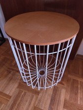 Drahtkorb rund Hochwertig Vintage Stil Industrie Stil Beistelltisch Blumenbank 